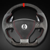 Volant VW Golf 5 GTI R32 Carbone Cuir - vue de face - Becquet Voiture