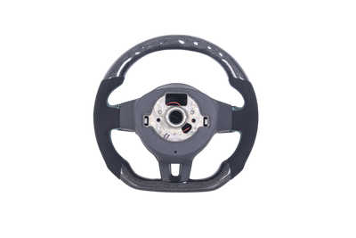 Volant VW Golf 6 Carbone Alcantara LED - en situation - Becquet Voiture