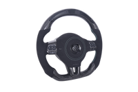 Volant VW Golf 6 Carbone Alcantara LED - vue rapprochée - Becquet Voiture