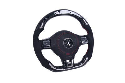 Volant VW Golf 6 GTI Carbone Forgé Alcantara - vue de profil - Becquet Voiture