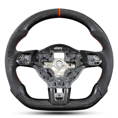 Volant VW Golf 6 GTI R Carbone Cuir Alcantara - packshot studio - Becquet Voiture