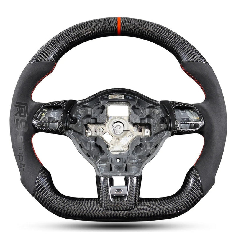 Volant VW Golf 6 GTI R Carbone Cuir Alcantara - packshot studio - Becquet Voiture