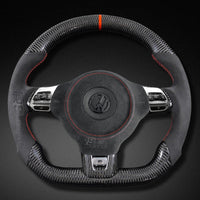 Volant VW Golf 6 GTI R Carbone Cuir Alcantara - vue de face - Becquet Voiture