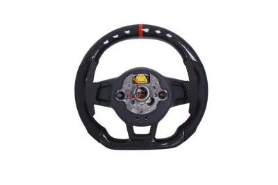 Volant VW Golf 7 Carbone Cuir LED GTD GTI R - vue de face 2 - Becquet Voiture