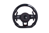 Volant VW Golf 7 Carbone Cuir LED GTD GTI R - vue de face - Becquet Voiture