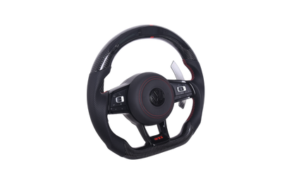 Volant VW Golf 7 Carbone Cuir LED GTD GTI R - vue de profil - Becquet Voiture