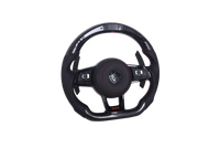 Volant VW Golf 7 Carbone Cuir LED GTD GTI R - vue rapprochée - Becquet Voiture
