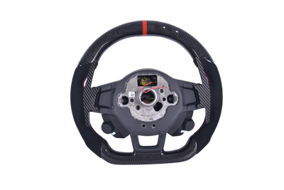 Volant VW Golf 7 GTI Cuir Alcantara Carbone - vue de dessus - Becquet Voiture