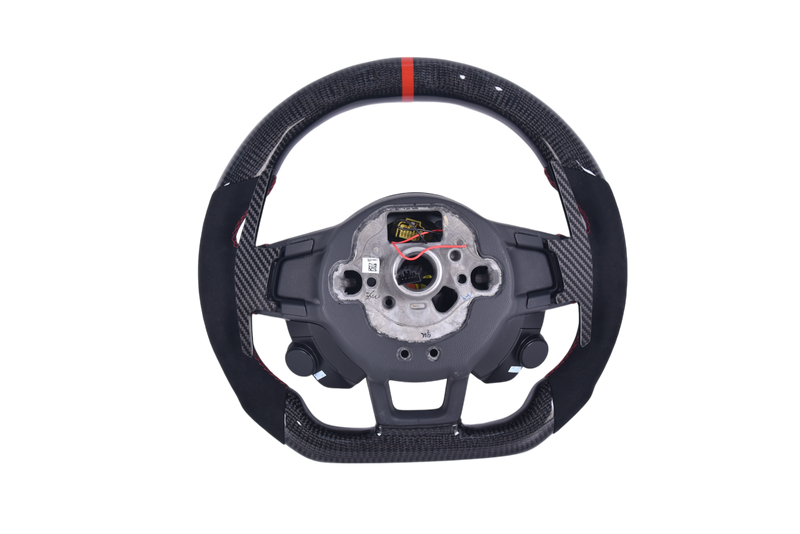 Volant VW Golf 7 GTI Cuir Alcantara Carbone - vue de dessus - Becquet Voiture
