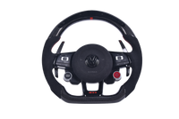Volant VW Golf 7 GTI Cuir Alcantara Carbone - vue de face - Becquet Voiture