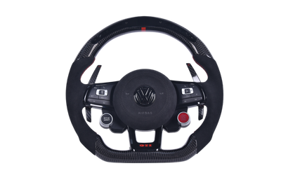 Volant VW Golf 7 GTI Cuir Alcantara Carbone - vue de face - Becquet Voiture