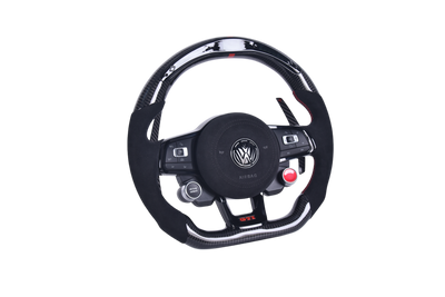 Volant VW Golf 7 GTI Cuir Alcantara Carbone - vue de profil - Becquet Voiture