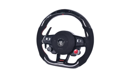 Volant VW Golf 7 GTI Cuir Alcantara Carbone - vue rapprochée - Becquet Voiture
