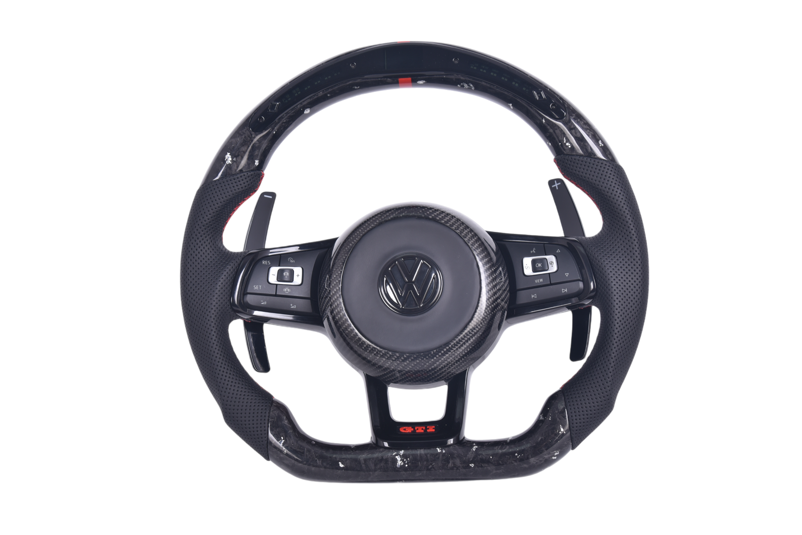 Volant VW Golf 7 GTI R Carbone Forgé - vue de face - Becquet Voiture