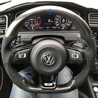 Volant VW Golf 7 GTI R Cuir Carbone Surpiqûres - détail du montage - Becquet Voiture