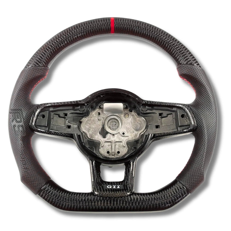 Volant VW Golf 7 GTI R Cuir Carbone Surpiqûres - en situation - Becquet Voiture