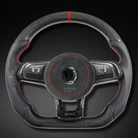 Volant VW Golf 7 GTI R Cuir Carbone Surpiqûres - vue de face - Becquet Voiture