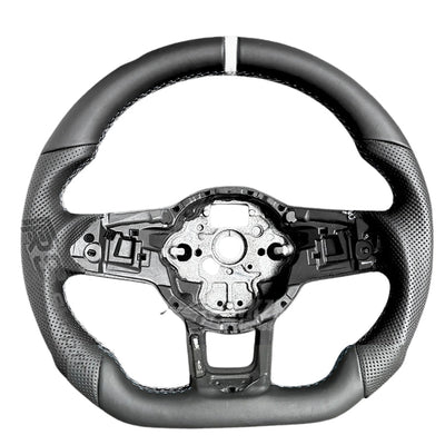 Volant VW Golf 7 GTI R Cuir Carbone Surpiqûres - vue de trois-quarts 2 - Becquet Voiture