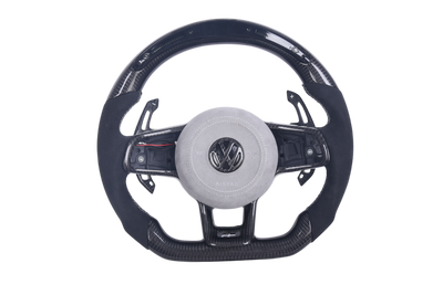 Volant VW Golf 7 R Carbone Alcantara LED V2 - vue de face - Becquet Voiture