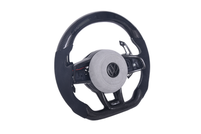 Volant VW Golf 7 R Carbone Alcantara LED V2 - vue de profil - Becquet Voiture