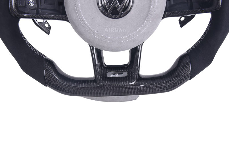 Volant VW Golf 7 R Carbone Alcantara LED V2 - vue de trois-quarts - Becquet Voiture