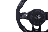 Volant VW Golf 7 R GTI Carbone Forgé Alcantara LED - installé sur véhicule - Becquet Voiture